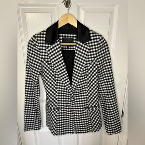 Guess Womens Blazer Size 4 Monochrome Y2K Retro 80’s 90’s Checkered Gingham